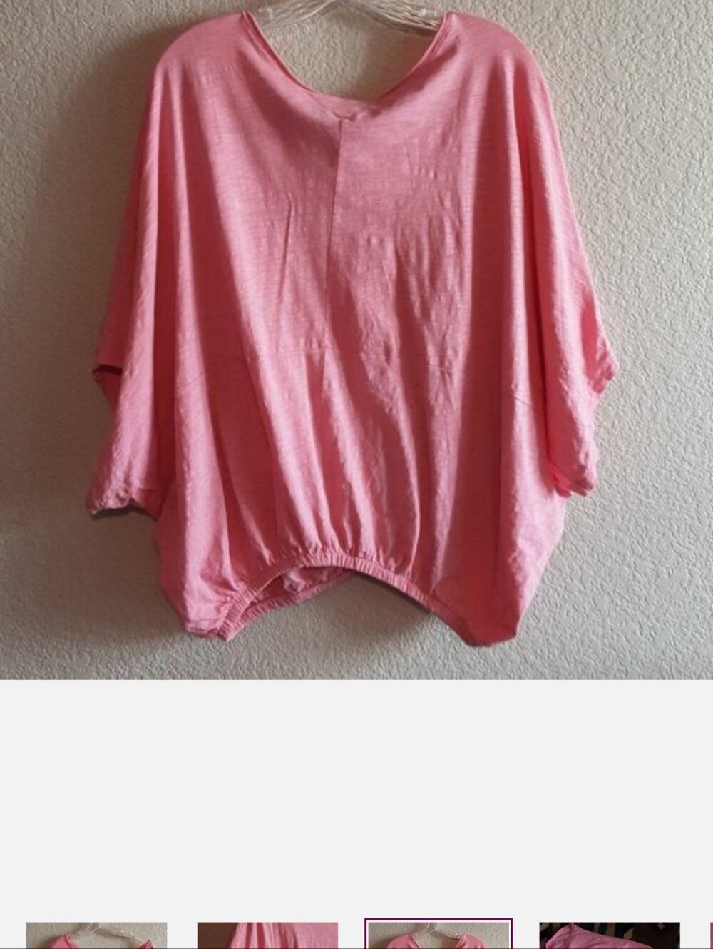 Stradavarius NEW 100% Cotton Oversized Pink Short Dolman Batwing Sleeve Top S